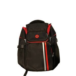 BiaoWang Waterproof Laptop Backpack Black Red